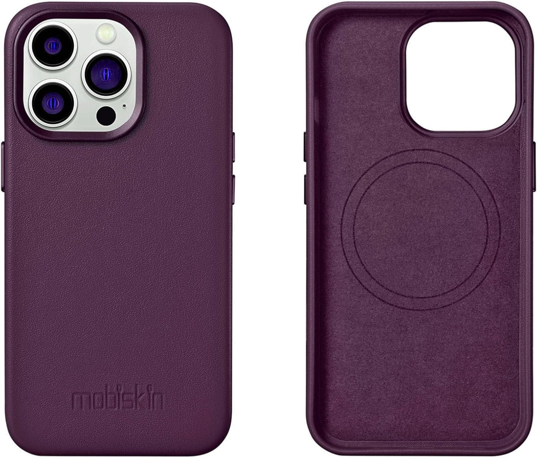 Mobiskin Hülle kompatibel mit iPhone 14 PRO MAX (6,7 Zoll), Handyhülle mit echtem Leder, Case, Schut