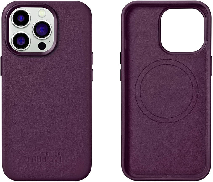 Mobiskin Hülle kompatibel mit iPhone 14 PRO MAX (6,7 Zoll), Handyhülle mit echtem Leder, Case, Schut