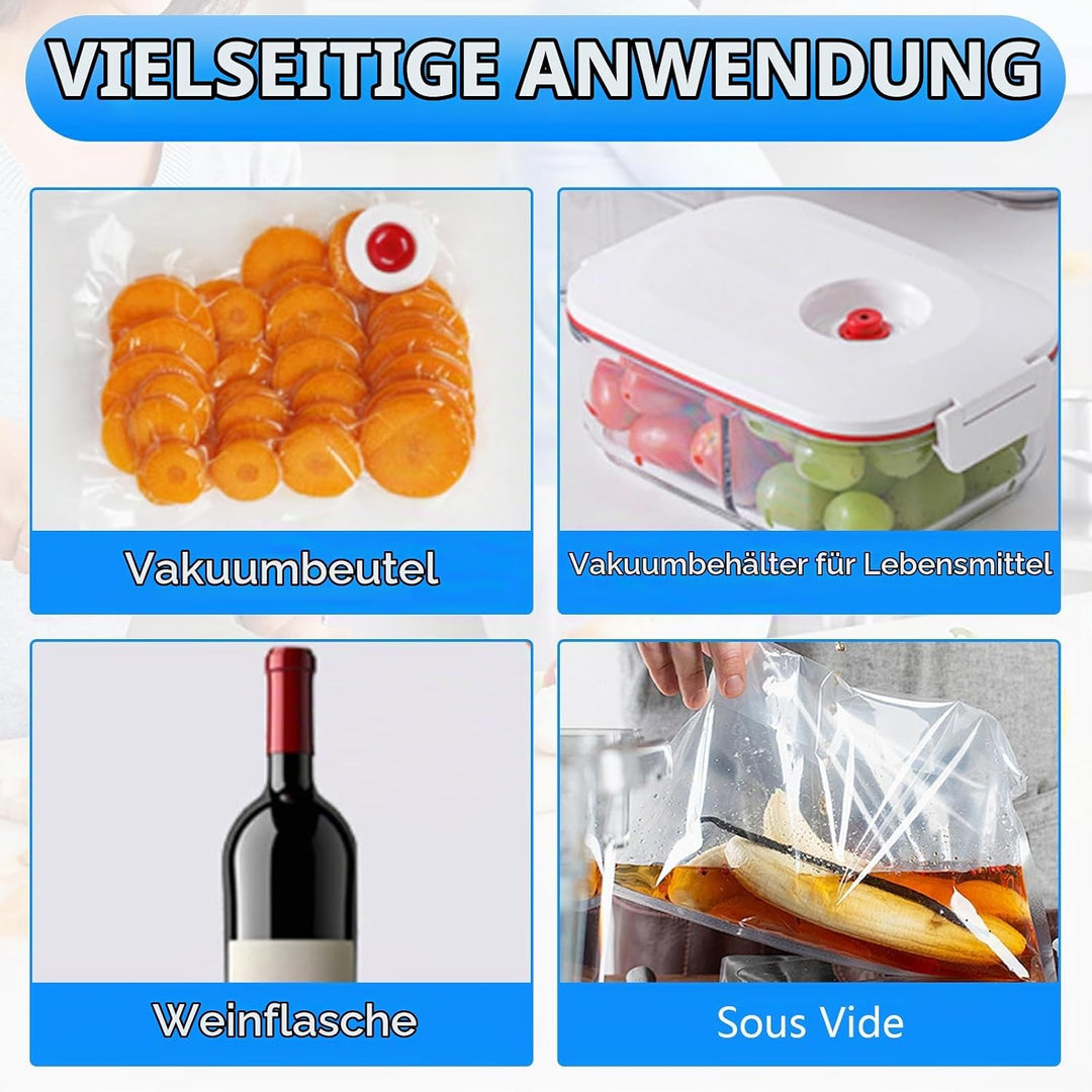 Vakuumierer, Vakuumiergerät Mit 30 Beuteln Hand Vakuumierer Wiederaufladbar Vakuumierstab USB Ladeka