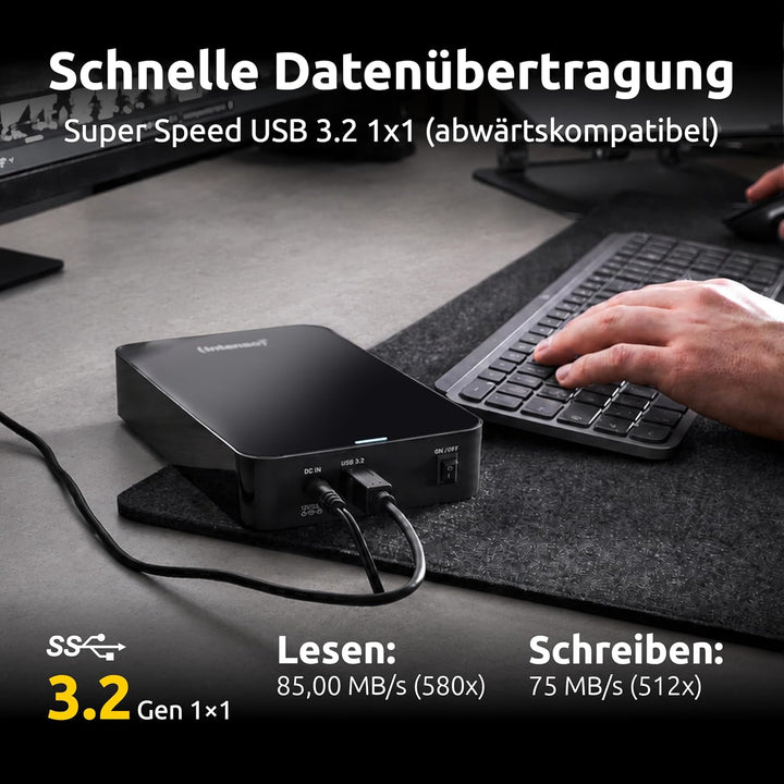 Intenso 3,5" Desktop HDD 3.0 8TB Memory Center 8 TB Single, 8 TB Single