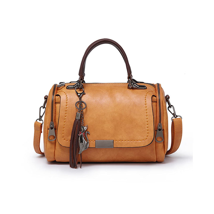 PORRASSO Retro Handtasche Damen Umhängetaschen Frauen Schultertaschen Wasserdicht PU Leder Henkeltas