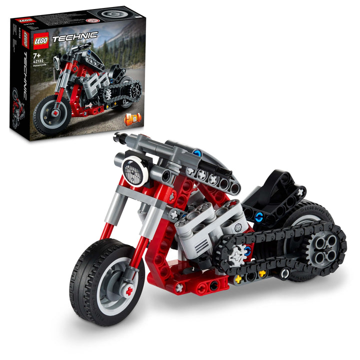 LEGO 42132 Technic Chopper Abenteuer-Bike, 2-in-1 Bausatz, Motorrad-Spielzeug, kreatives Geschenk fü