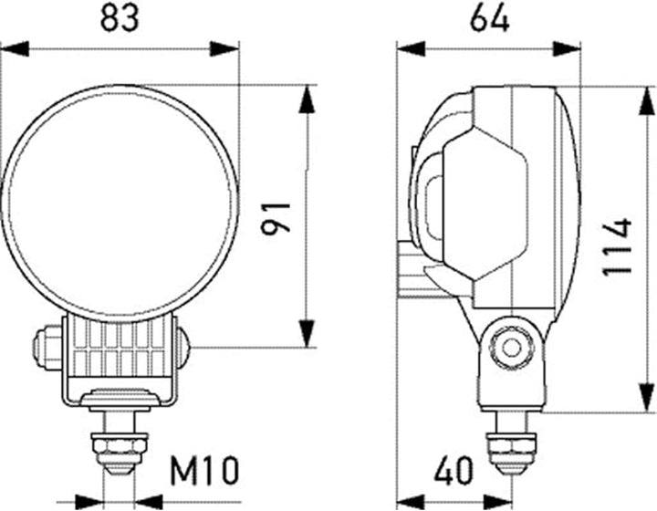 HELLA - LED-Arbeitsscheinwerfer - Modul 70 S - 12/24V - 1G0 996 776-011 Weitreichend 1.000 Lumen Mod