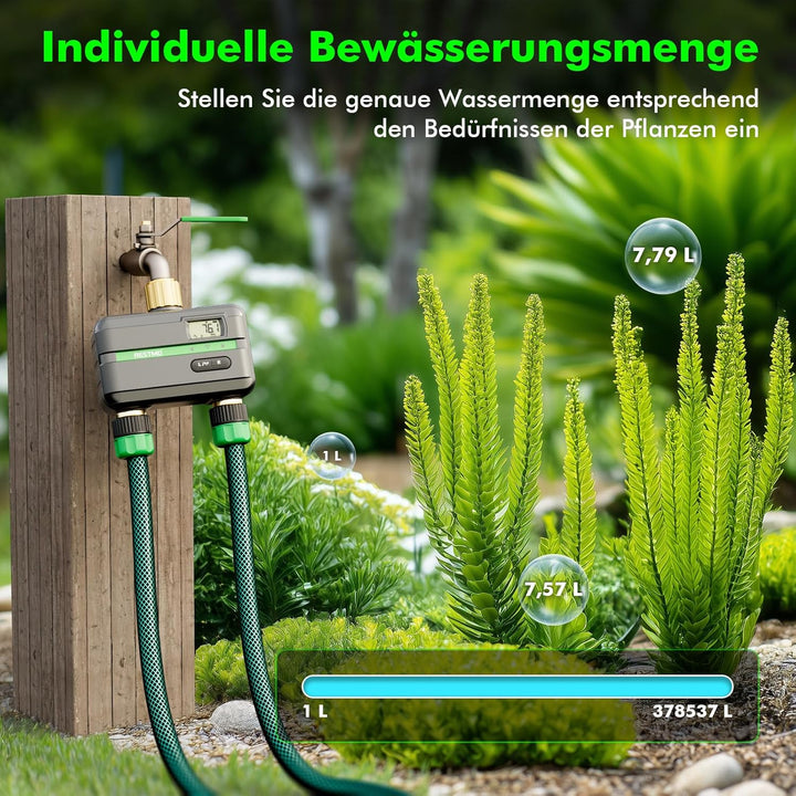 RESTMO 2 Zone Bewässerungscomputer mit Durchflussmesser, Bewässerungssteuerung für Garten &amp; Rasen, M