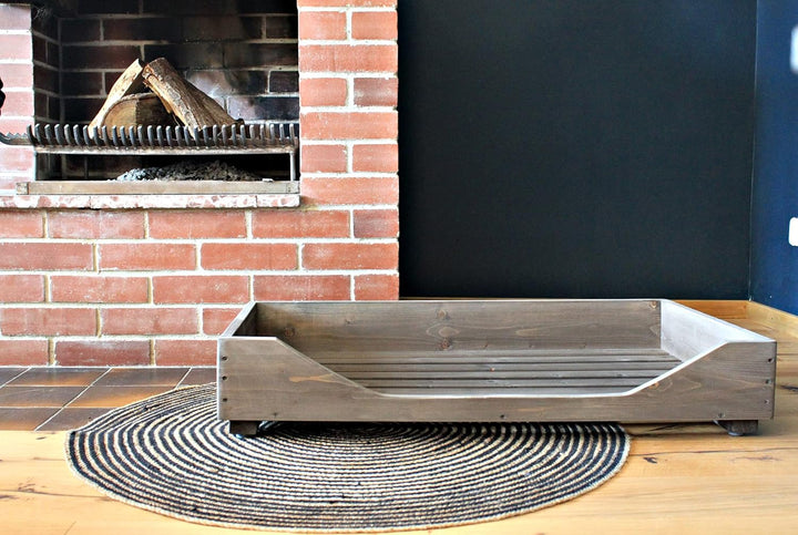 Dekorie Hundebett aus Holz für kleine/mittlere/grosse Hunde - 60-110 x 40-60 cm - Farbe: - Hundekorb