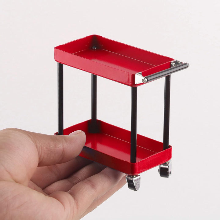 RC Car Tools Trolley, 2 Tier RC Simulation Repair Tools Trolley Tray Holder, Mobile Werkstatt Garage