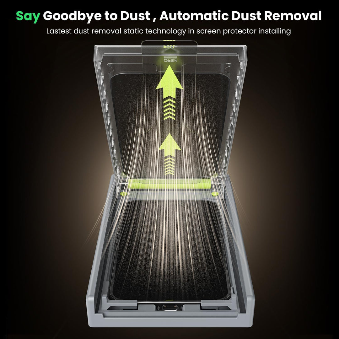 WSKEN für iPhone 16 Pro Max für Panzerglas Sichtschutz - [24°Anti Spy][Auto Dust-Elimination] 9H Här