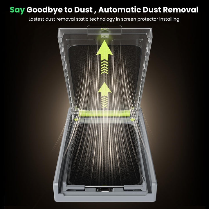 WSKEN für iPhone 16 Pro Max für Panzerglas Sichtschutz - [24°Anti Spy][Auto Dust-Elimination] 9H Här