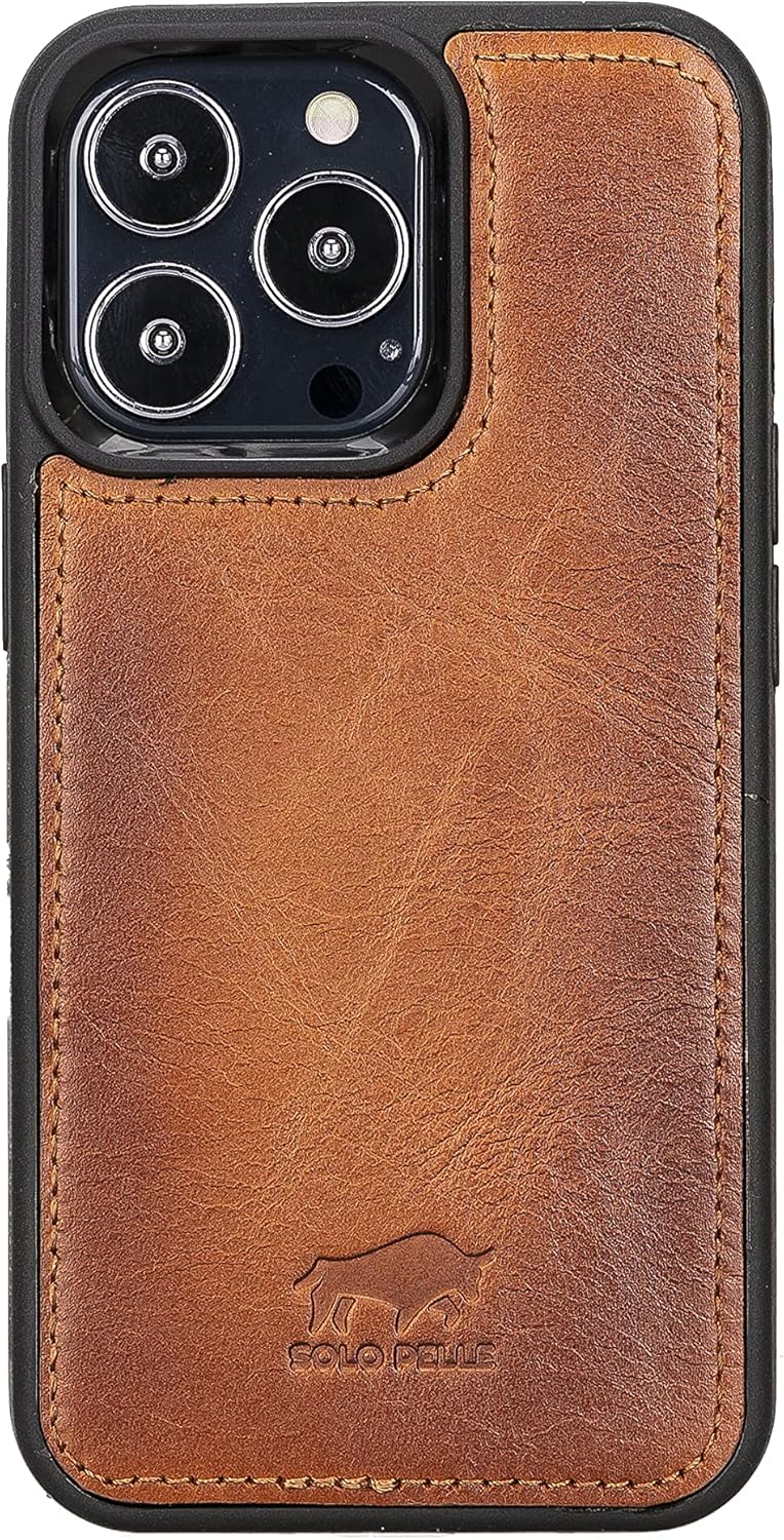 Solo Pelle Lederhülle kompatibel für iPhone 13 Pro in 6.1 Zoll abnehmbare Hülle (2in1) Harvard Doubl