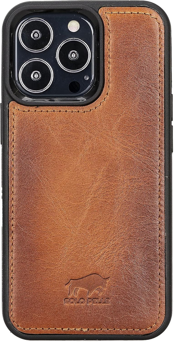 Solo Pelle Lederhülle kompatibel für iPhone 13 Pro in 6.1 Zoll abnehmbare Hülle (2in1) Harvard Doubl