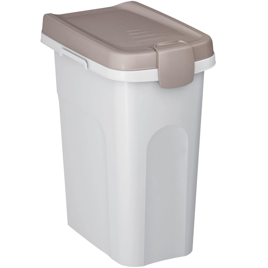 Hummelladen Abfalleimer 15 Liter Weiss-Taupe 33x22x41cm - mit Gummidichtung im Deckel verschliessbar