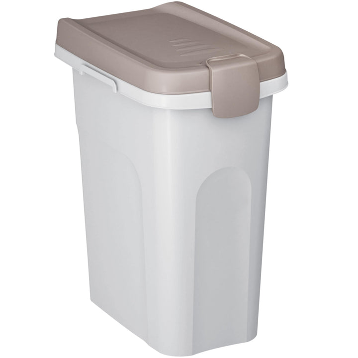 Hummelladen Abfalleimer 15 Liter Weiss-Taupe 33x22x41cm - mit Gummidichtung im Deckel verschliessbar