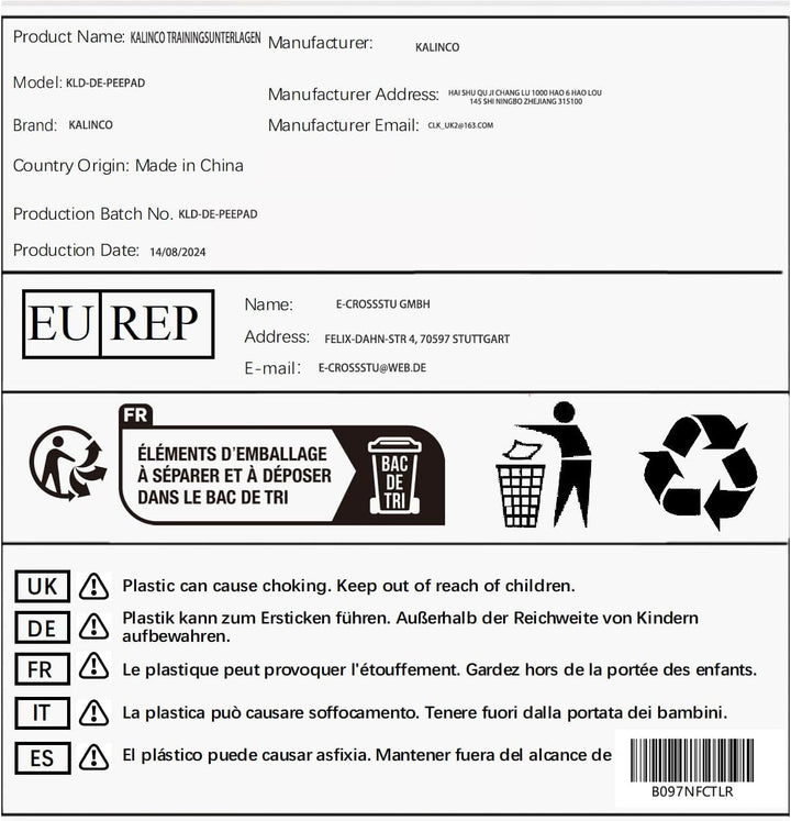KALINCO Trainingsunterlagen für Haustier Wasserdicht Pee Pads Hundematte Bodenschutz Waschbare Wiede