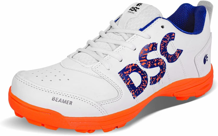 DSC Beamer Cricket Shoes | for Boys and Men | Light Weight | Durable Fluro Orange White 36 EU, Fluro