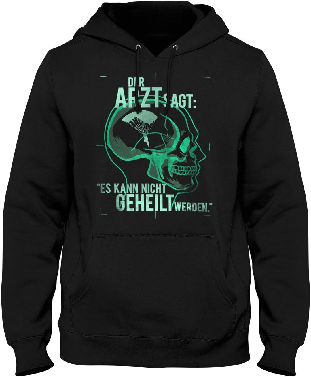 Fashionalarm Herren Kapuzenpullover - Der Arzt SAGT es kann Nicht geheilt Werden - Fallschirm spring