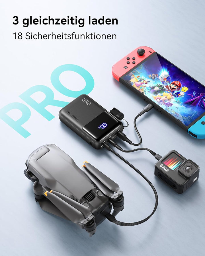 INIU Power Bank, 100W 25000mAh Powerbank Klein Aber Stark Phone & Laptop Externe Handyakkus USB C In