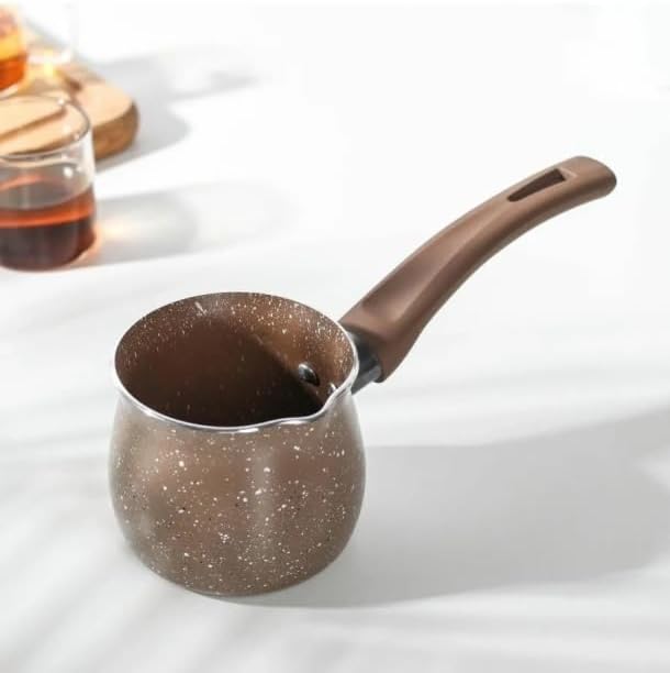 Uadme Antihaft-Milchpfanne, 10 cm Kleiner Topf Mini-Milchtopf aus Aluminium Einhand-Kaffeewärmer für
