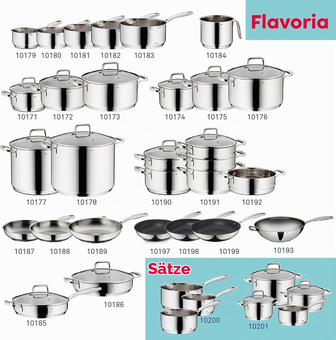 Kela 10189 Flavoria Bratpfanne, 18/8 Stainless Steel, 2.2 liters, Silber Glänzend 28 cm, 28 cm