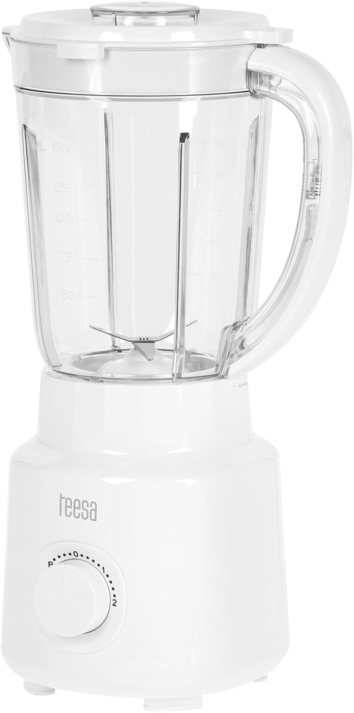 Kraftvoller Teesa TSA3542W Standmixer 500W 1,5L BPA-frei, Schwarz, einfache Reinigung, Weiss 37.5 cm