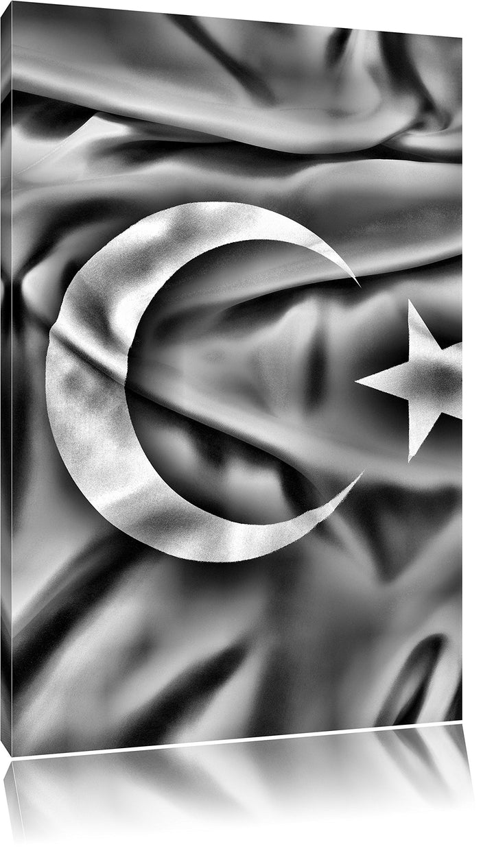 Pixxprint Turkey Flag, Türkei Flagge / 100x70cm Leinwandbild bespannt auf Holzrahmen/Wandbild Kunstd