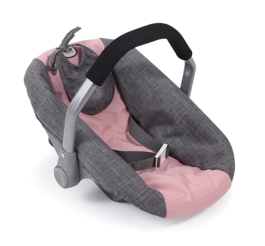 Bayer Chic 2000 708 15 Puppen-Autositz für Baby-Puppen, Puppentrage, Melange grau rosa, 45 x 31 x 32