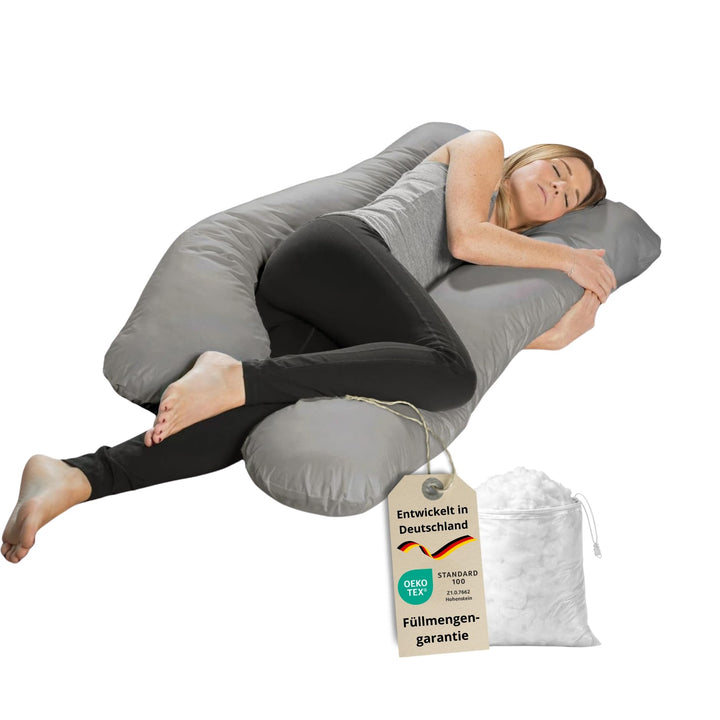 sleepling Schwangerschaftskissen Seitenschläferkissen, Bodypillow U-Form Kissen Bezug Mikrofaser (ab