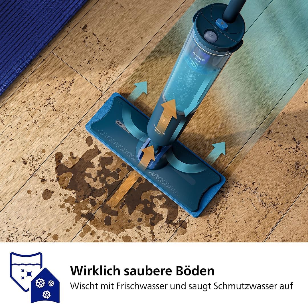 Philips OneUp 3000 Series elektrischer Wischmopp - 2X sauberere Böden², 2X schnelleres Wischen, kabe