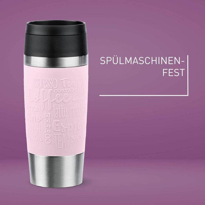 Emsa N20206 Travel Mug Classic Isolierbecher 0,36 Liter | neuer Komfort-Schraubverschluss | Edelstah