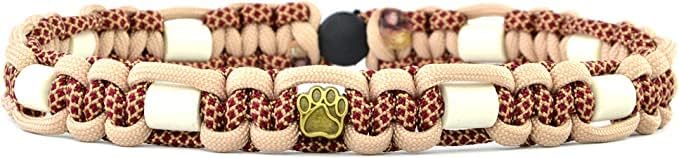 EM Keramik Hunde-Halsband aus US-Paracord – handgeknüpft, verstellbar mit Kordelstopper – Grössen 15