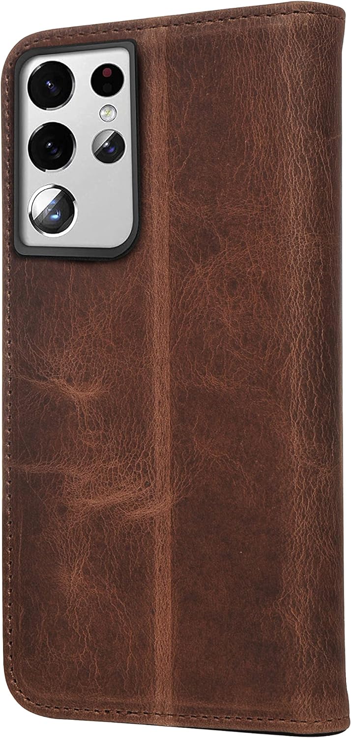 Porter Riley - Lederhülle für Samsung Galaxy S21 Ultra. Premium Echtleder Standhülle/Cover/Brieftasc