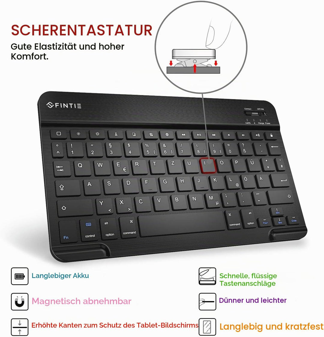 Fintie Tastatur Hülle für iPad Pro 11 Zoll 2020 &amp; 2018, Soft TPU Rückseite Gehäuse Schutzhülle mit P