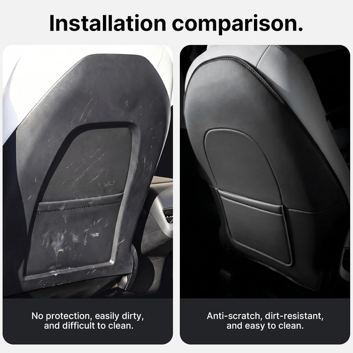 2 Stück für Tesla Model 3 Model Y, Leder-Sitzrückenschutz, Zubehör 2024 2025, Kinder-Kick-Matten, Si