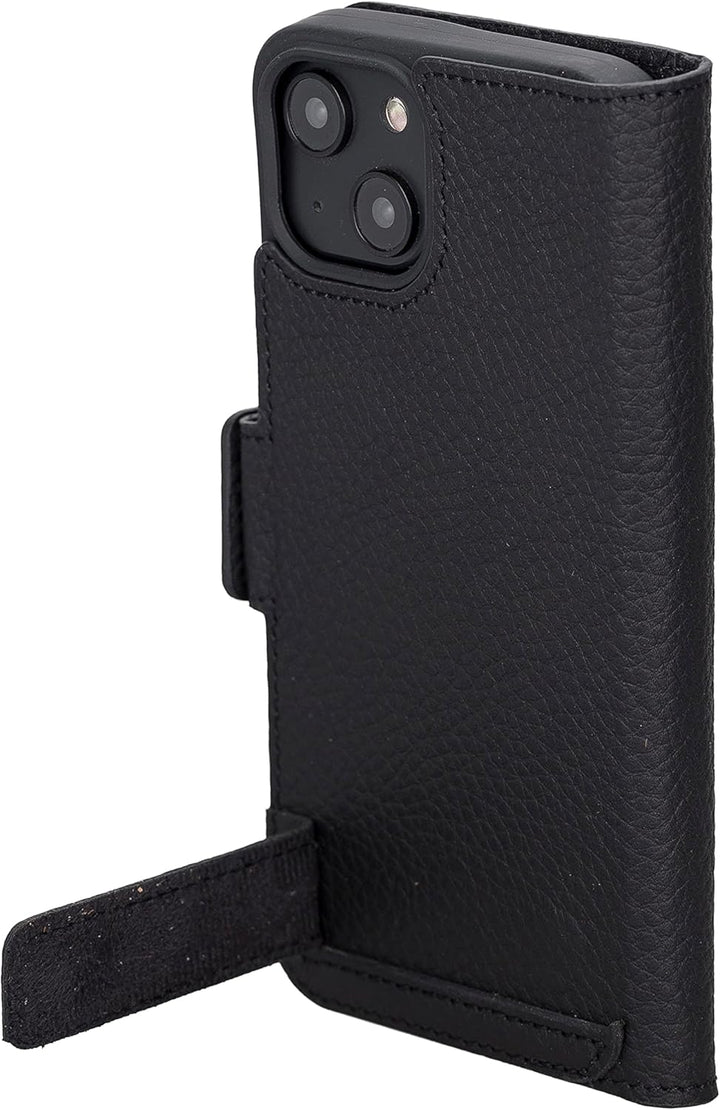 Solo Pelle aufklappbare Lederhülle kompatibel für iPhone 14 in 6.1 Zoll inkl. 1 Kartenfach für das o