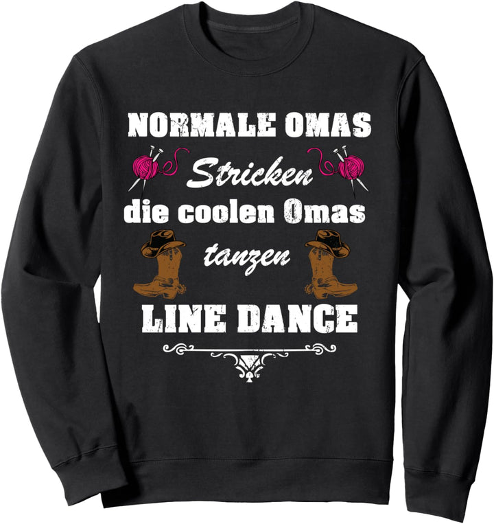 Line Dance Oma Stricken Tanzen Cowboystiefel Sweatshirt