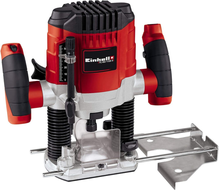 Einhell Oberfräse TC-RO 1155 E (1100 W, Ø 6 und 8 mm, Drehzahlregelung, Parallelanschlag, Absaugadap