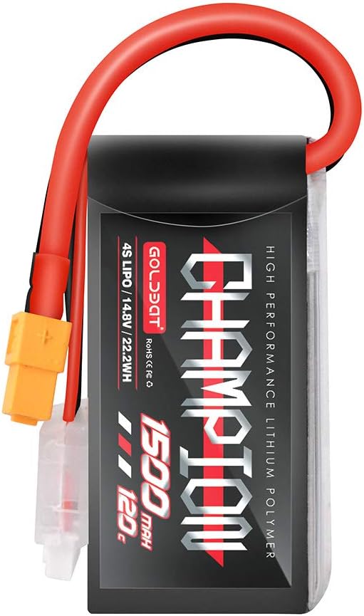 GOLDBAT Champ Series RC Batterie 1500 mAh 14,8V 4S 120C LiPo Batterie Pack mit XT60 Stecker für RC H