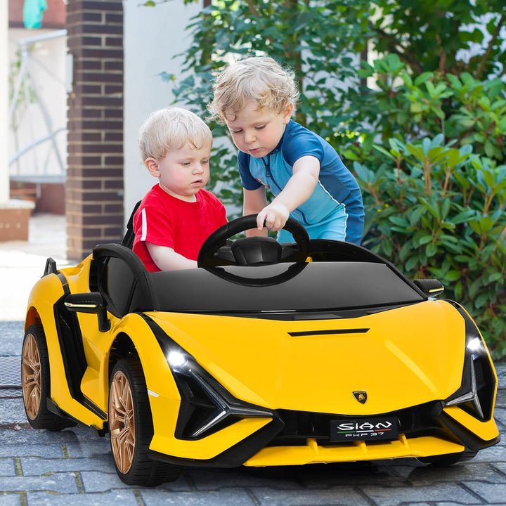 GOPLUS Kinder Elektroauto Lamborghini mit Fernbedienung, Kinderfahrzeug, Bluetooth USB & TF-Karte Sc