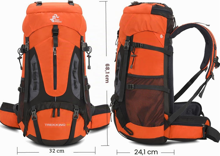 Bseash 60 l wasserdichter leichter Wanderrucksack mit Regenschutz, Outdoor-Sport, Reisen, Tagesrucks