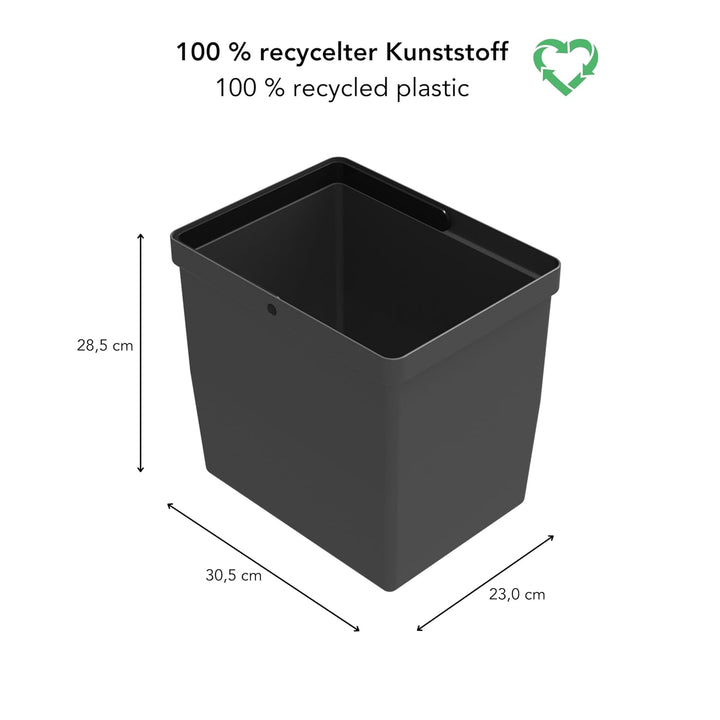 LM 531 ECO | 16-L Mülleimer aus recyceltem Material | 23 x 30,5 x 28,5 cm | Kompatibel mit LM Mülltr