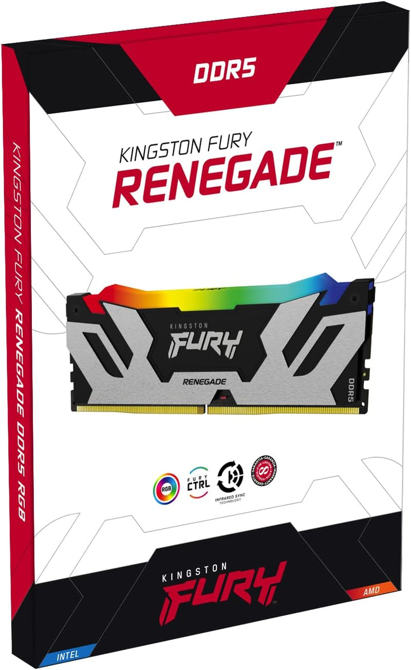 Kingston Fury Renegade Schwarz RGB 16GB 6400MT/s DDR5 CL32 DIMM Desktop Gaming Speicher - KF564C32RS