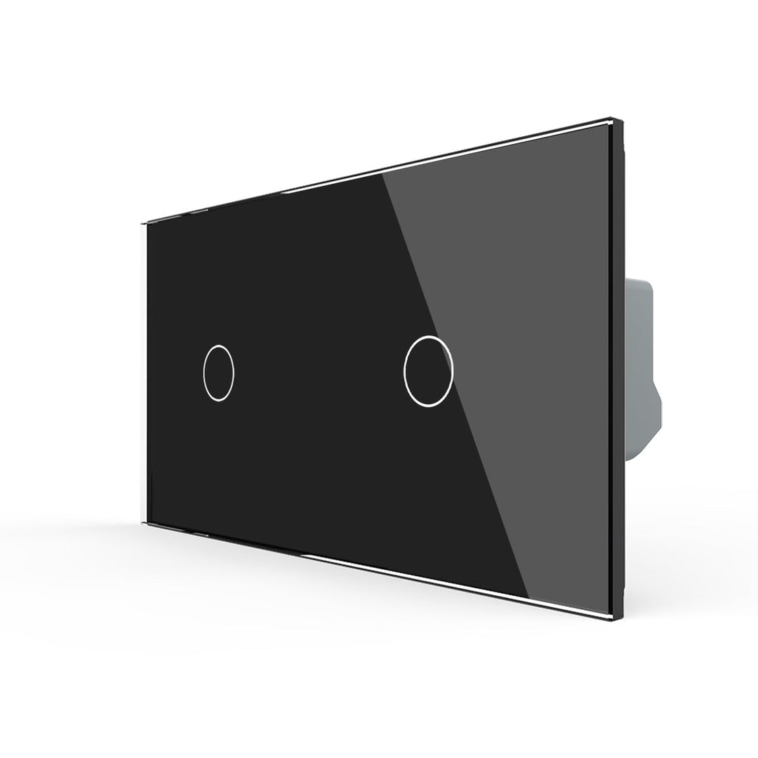 LIVOLO Lichtschalter und Wechselschalter/Kreuzschalter Wandschalter UP inkl. Glasrahmen in Schwarz