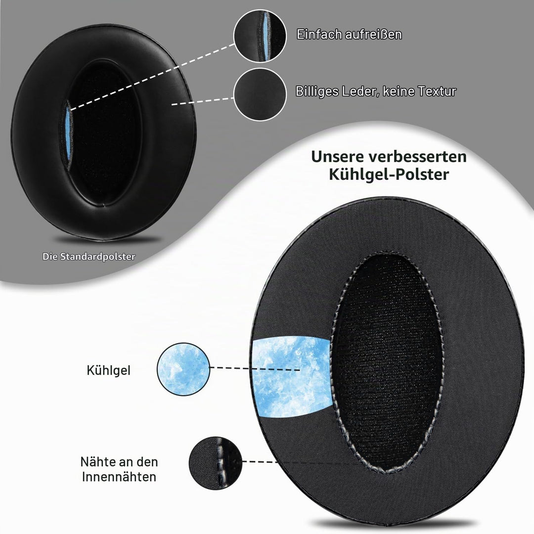 SOULWIT Kühlgel Ersatz Ersatzpolster Ohrpolster für Sennheiser HD 4.50BT/HD 4.50BTNC/HD4.50SE/HD4.40