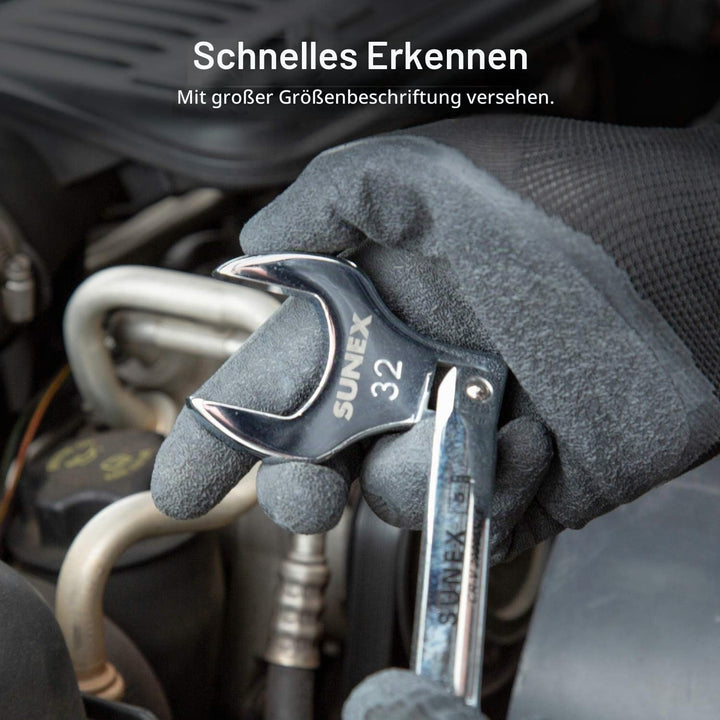 Sunex 9730A Dr.Jumbo Krähenfussschlüssel-Set, metrisch, 1,27 cm, 8-teilig Metrisch: 24 - 32 mm., Met
