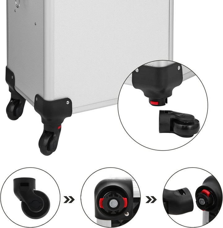 SONGMICS Kosmetikkoffer, Trolley, 3-in-1 Schminkkoffer, gross, Friseurkoffer, 35 x 25 x 69,8 cm, abs