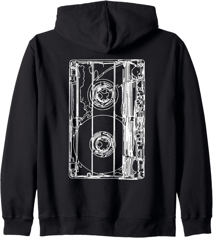 Retro 90er Jahre Kostüm Musik Kassette Kapuzenjacke
