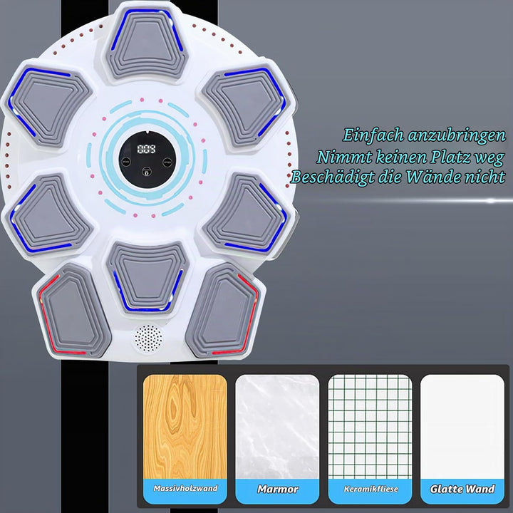 Music Boxing Machine für Erwachsene, Wandmontierte LED Licht Bluetooth Musikboxing Maschine Weiss-8