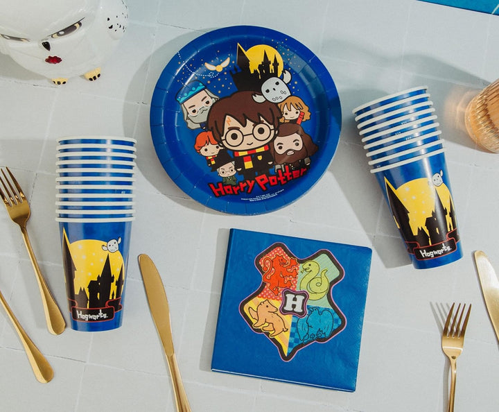 Silver Buffalo Harry Potter Animiertes Chibi Geschirr Pappteller Tassen Servietten Party Pack Set 60