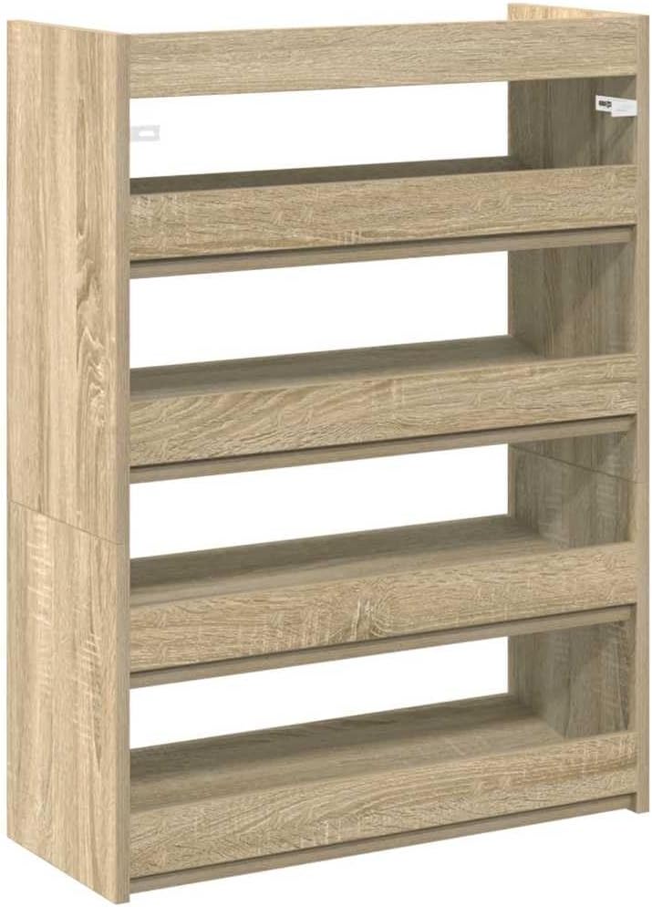 vidaXL Schuhregal Sonoma-Eiche 60x25x81 cm Holzwerkstoff, Schuhschrank, Schuhaufbewahrung, Schuhe Or