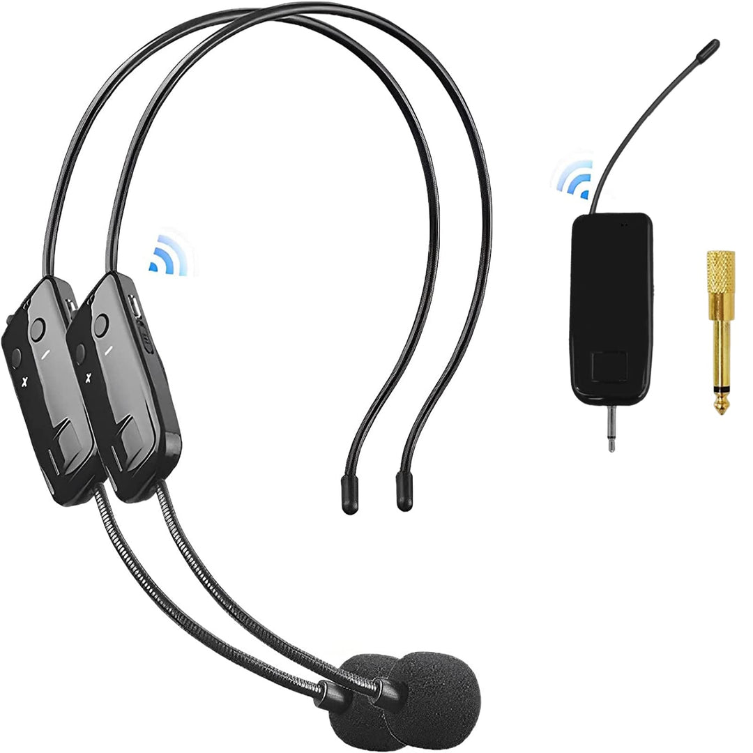 Headset Mikrofon Kabellos,Wireless UHF Mikrofon Professionell 50M Stabile Übertragung, Kopfmikrofon