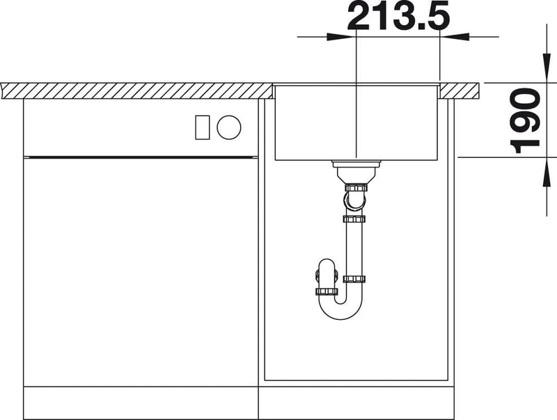 BLANCO SUBLINE 400-F | SILGRANIT cafe | Einbauart: Flächenbündig | ohne Ablauffernbedienung | 50er U